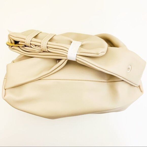 Vegan Leather Upside Down Shoulder Bag, Ivory - Picture 3 of 8